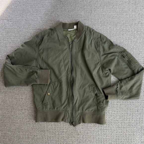 Nordstrom army green bomber jacket - Picture 1 of 5